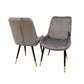 Luna Velvet Dining Chair With Gold Tipped Black Legs (Set Of 2 Pieces)