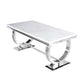 Ariana Marble Dining Table With Silver Legs