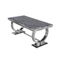 Ariana Marble Dining Table With Silver Legs