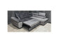 Nevada Grey Corner Sofabed Velour Fabric With Ottoman Storage And Adjustable Headrests With Chrome Legs