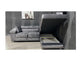 Nevada Grey Corner Sofabed Velour Fabric With Ottoman Storage And Adjustable Headrests With Chrome Legs