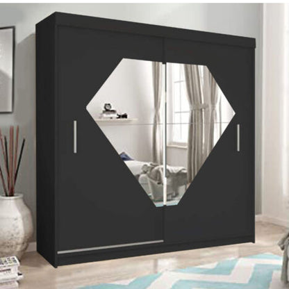 Diamond Mirror 2 Door Sliding Wardrobe